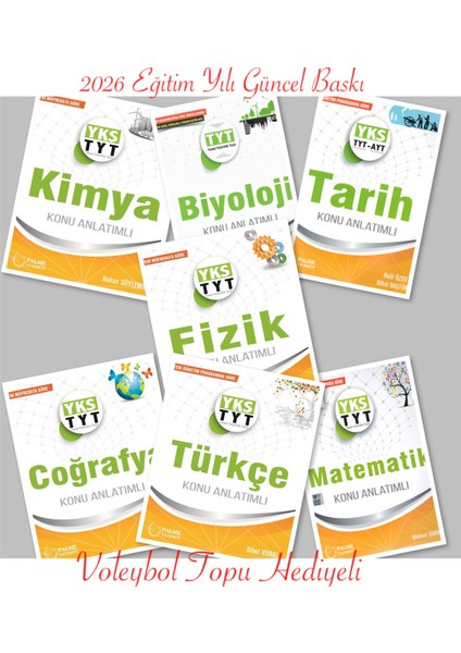Palme Yayınevi, 2026 Yks Tyt Fizik Kimya Biyoloji Tarih Coğrafya Matematik Türkçe Konu Anlatımlı Set
