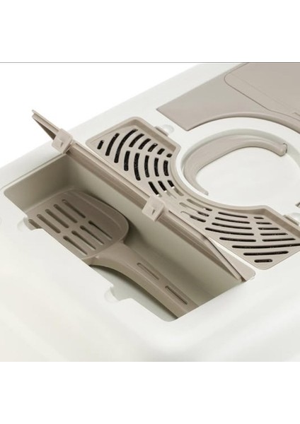 Kapalı Büyük Boy Kedi Tuvaleti Xxl 52X66X46CM Elekli Paspas Hediyeli fırsatları