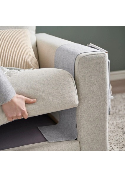 Gri Renk Koltuk Kenarı Saklama Cebi 95X25 Cm, Polyester, Kolçak Kılıfı modelleri