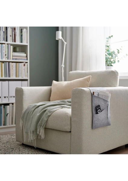 Gri Renk Koltuk Kenarı Saklama Cebi 95X25 Cm, Polyester, Kolçak Kılıfı fırsatları