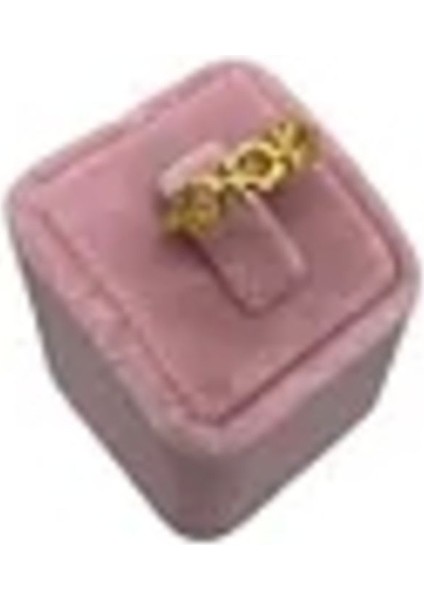 Şık Süet Kumaş Pembe Yüzük Sergileme Aksesuarı fiyatları