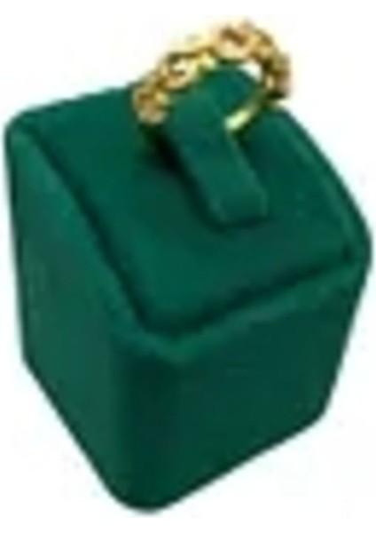 Yeşil Süet Kumaş Tek Yüzük Sergileme Aksesuar, Şık ve Zarif Tasarım