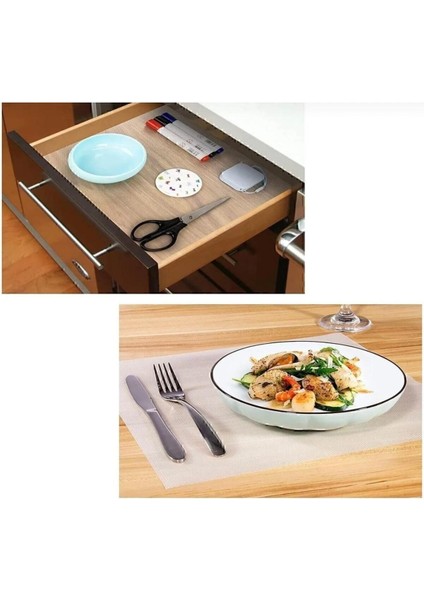 Gri Buzdolabı Iç Raf Kaydırmaz Örtüsü, 45 cm En, 10 M Uzunluk