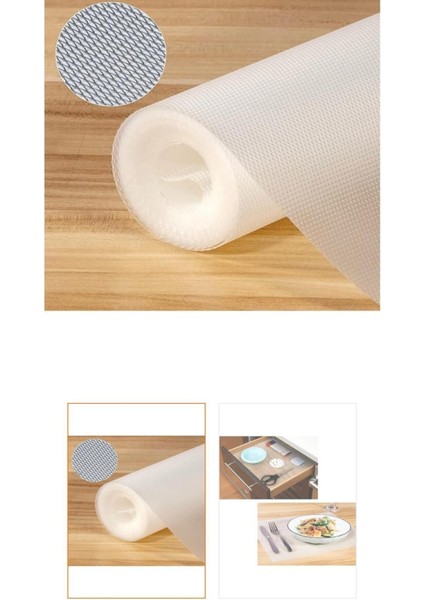 Gri Buzdolabı Iç Raf Kaydırmaz Örtüsü, 45 cm En, 10 M Uzunluk