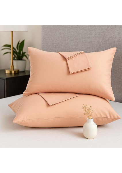 Bej Yastık Kılıfı Pamuk Kumaş Kapaklı (2 Adet) 50 x 70 cm indirimleri