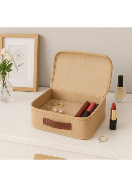 Bej Jüt Kapaklı Dolap Içi Organizer, 30X23X11, 2 Adet fiyatları