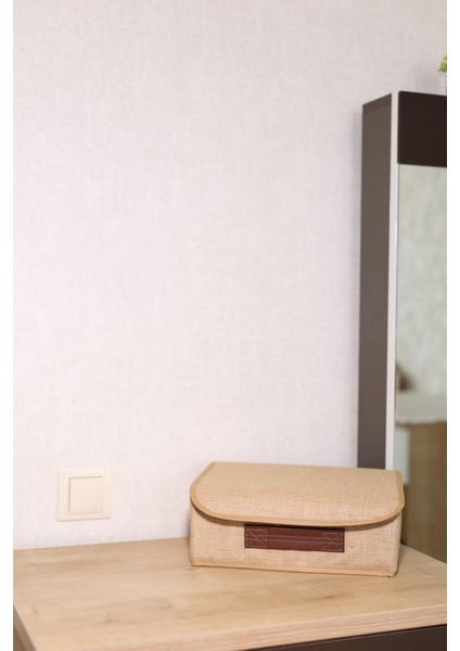 Bej Jüt Kapaklı Dolap Içi Organizer, 30X23X11, 2 Adet modelleri