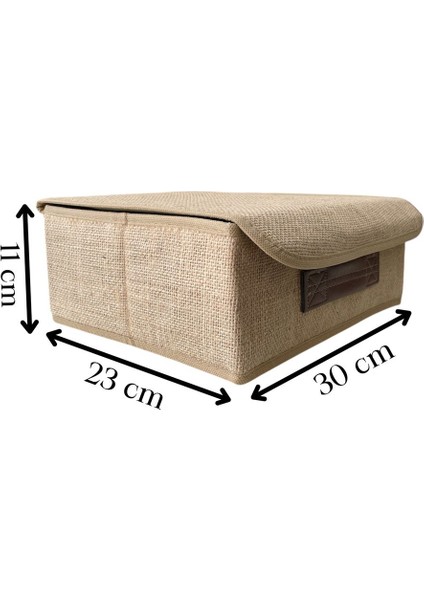 Bej Jüt Kapaklı Dolap Içi Organizer, 30X23X11, 2 Adet fırsatları