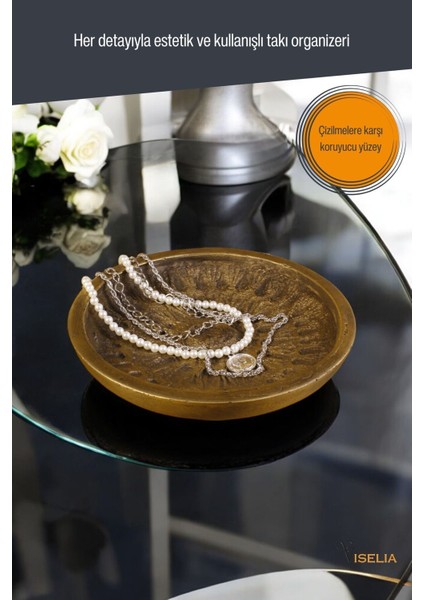 Takı Tabağı Takı Organizeri Takı Makyaj Kozmetik Düzenleyici Gümüş Eskitme Renk Model 6