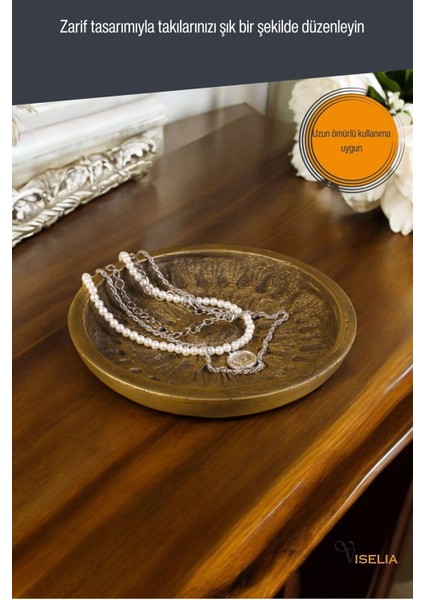 Takı Tabağı Takı Organizeri Takı Makyaj Kozmetik Düzenleyici Gümüş Eskitme Renk Model 6