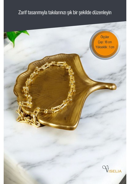 Takı Tabağı Takı Organizeri Takı Makyaj Kozmetik Düzenleyici Altın Eskitme Renk Model 19