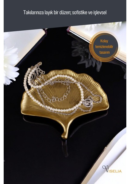 Takı Tabağı Takı Organizeri Takı Makyaj Kozmetik Düzenleyici Altın Eskitme Renk Model 19