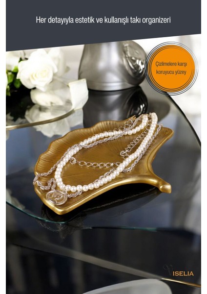 Takı Tabağı Takı Organizeri Takı Makyaj Kozmetik Düzenleyici Altın Eskitme Renk Model 19