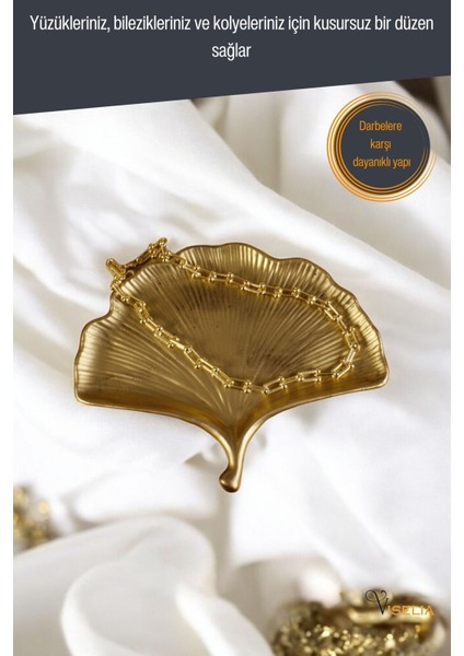 Takı Tabağı Takı Organizeri Takı Makyaj Kozmetik Düzenleyici Altın Eskitme Renk Model 19