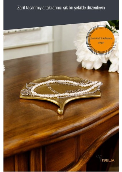 Takı Tabağı Takı Organizeri Takı Makyaj Kozmetik Düzenleyici Altın Eskitme Renk Model 19