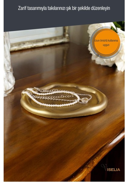 Takı Tabağı Takı Organizeri Takı Makyaj Kozmetik Düzenleyici Altın Eskitme Renk Model 18