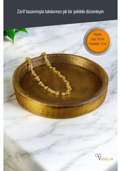 Takı Tabağı Takı Organizeri Takı Makyaj Kozmetik Düzenleyici Altın Eskitme Renk Model 20