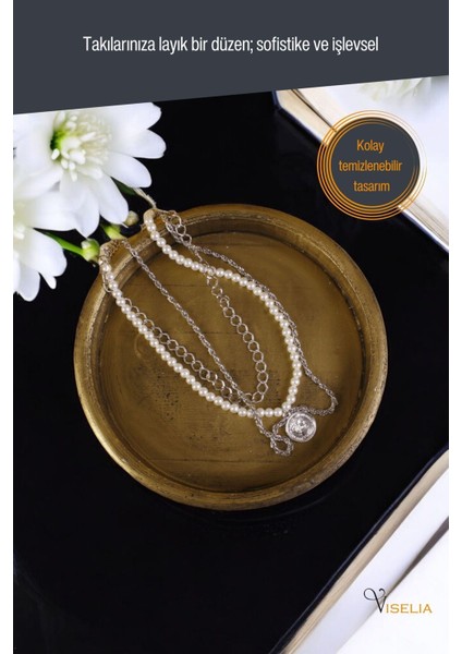 Takı Tabağı Takı Organizeri Takı Makyaj Kozmetik Düzenleyici Altın Eskitme Renk Model 20