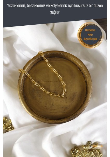 Takı Tabağı Takı Organizeri Takı Makyaj Kozmetik Düzenleyici Altın Eskitme Renk Model 20