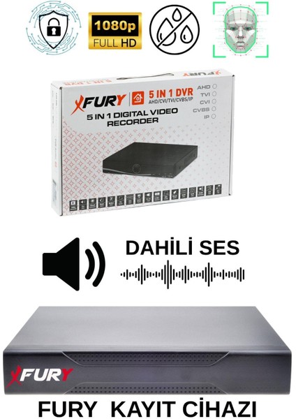 6 Lı Sesli Gece Renkli Görüş Güvenlik Kamerası Su Geçirmez Güvenlik Kamerası Seti 5590S 500GB modelleri