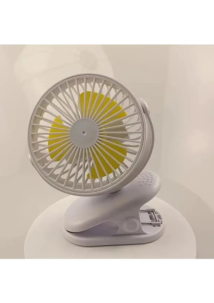 Taşınabilir Klipsli Fan Pille Çalışan, Küçük Güçlü USB Masa Fanı, 3 Hızlı Sessiz