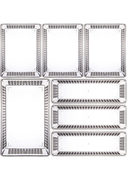 7'li Beyaz Plastik Dolap ve Buzdolabı Içi Düzenleyici Organizer Set modelleri