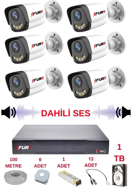 6 Lı Sesli Gece Renkli Görüş Güvenlik Kamerası Su Geçirmez Güvenlik Kamerası Seti 5590S 1tb fiyatları