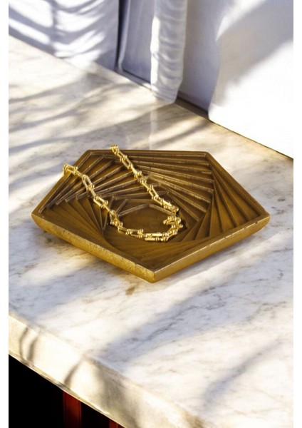 Takı Tabağı Takı Organizeri Takı Makyaj Kozmetik Düzenleyici Altın Eskitme Model 9