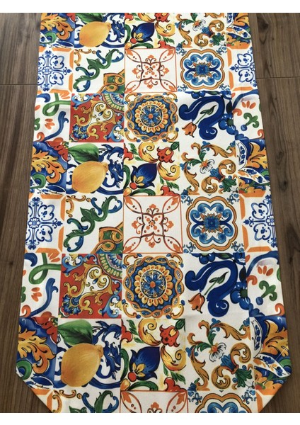 Sulu Boya Çini Limon Desenli Runner modelleri