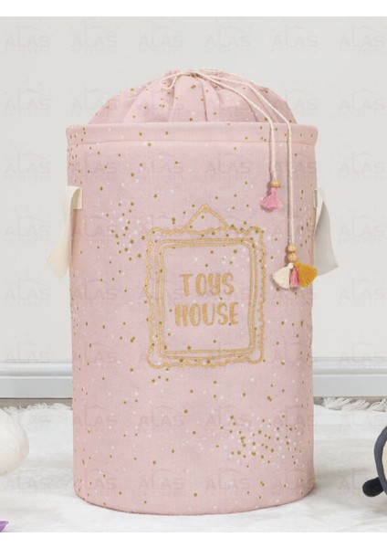 Yuvarlak Torbalı Çok Amaçlı Çamaşır ve Oyuncak Sepeti, Pratik ve Şık Tasarım