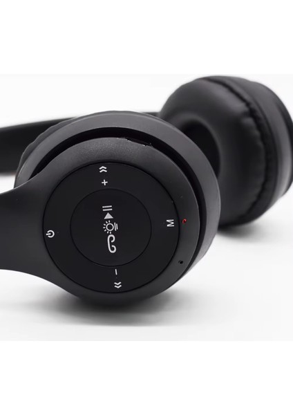 P47M Bluetooth 5. 0 Kedi Tasarımlı Katlanabilir Kulak Üstü Kulaklık Siyah modelleri