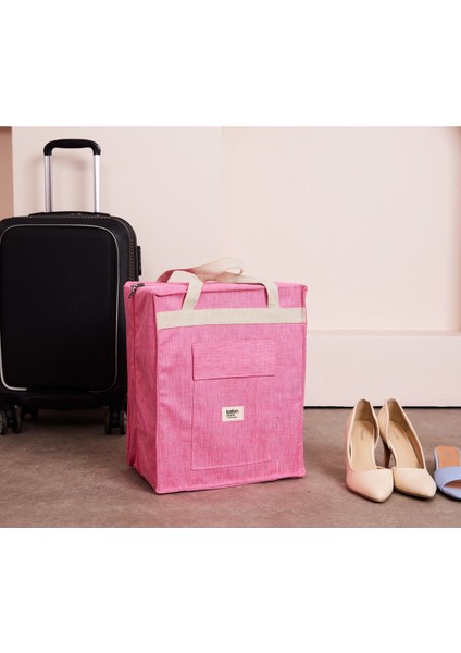 Pembe Keten Ayakkabı Düzenleyici Seyahat Organizatörü, Su Geçirmez, Hafif ve Şık modelleri