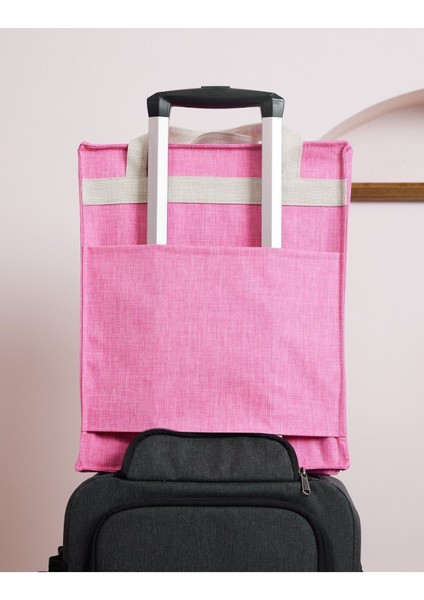 Pembe Keten Ayakkabı Düzenleyici Seyahat Organizatörü, Su Geçirmez, Hafif ve Şık