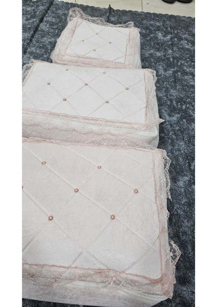 Kadife 3'lü Pudra Bohça Takımı, Nişan ve Düğün Hazırlıkları Için Şık ve Zarif fiyatları