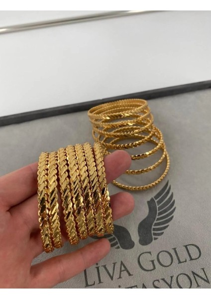 6 Adet Altın Kaplama Adana Burma Bilezik (6 Lı Set) (Çelik) fiyatları