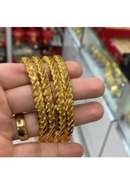 6 Adet Altın Kaplama Adana Burma Bilezik (6 Lı Set) (Çelik) fırsatları