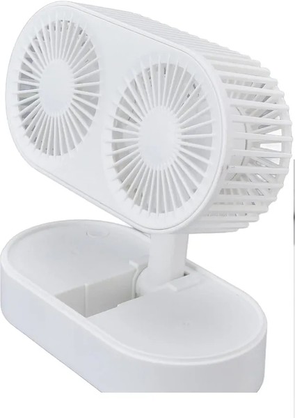 Yaratıcı Çift Kafalı Katlanır Fan Kaldırma Tipi USB Açık Taşınabilir Sessiz Ev Masaüstü Dikey Elektrikli