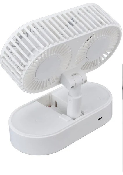 Yaratıcı Çift Kafalı Katlanır Fan Kaldırma Tipi USB Açık Taşınabilir Sessiz Ev Masaüstü Dikey Elektrikli indirimleri