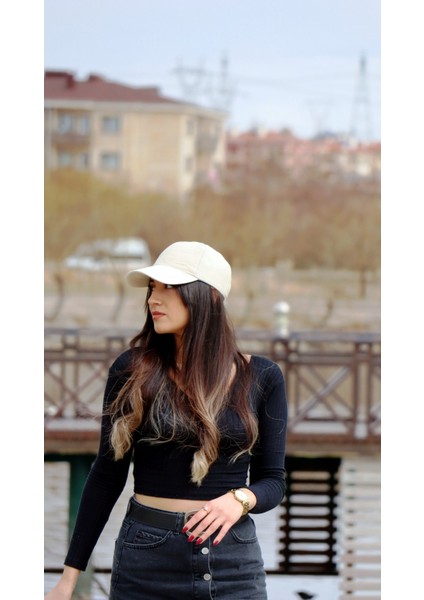 Kuzu Derisi Krem Renk Şapka