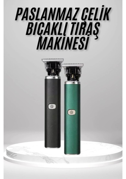 Tıraş Makinesi Profesyonel Paslanmaz Çelik T- Bıçak Saç Sakal Ense Vücut