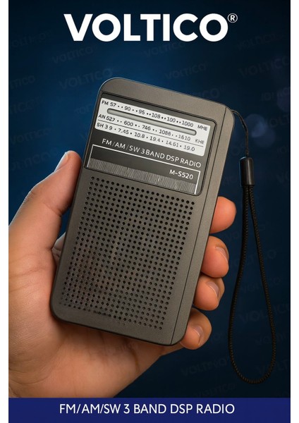 Deprem Ve Acil Durumlar Için Taşınabilir Şarjlı Cep Radyosu – Fm/Am/Sw 3 Bant