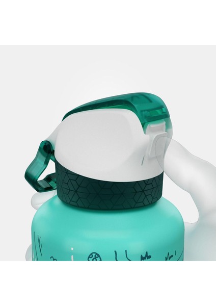 Mavi 0,6 Litre Alüminyum Matara, Grafik Desenli, Pipetli, Hafif ve Dayanıklı indirimleri