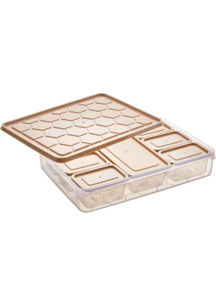 8 Parça Bej Saklama Kabı Seti, Pratik ve Şık Saklama Çözümü