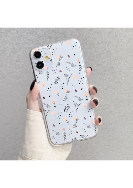 Iphone 11 Uyumlu Desenli Lüx Şeffaf Silikon Kılıf Mnl4