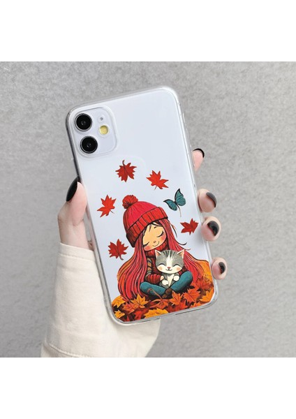 Iphone 11 Uyumlu Desenli Lüx Şeffaf Silikon Kılıf MNL33 modelleri
