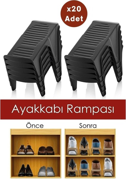 20'li Siyah Ayakkabı Rampası, Pratik ve Şık Kullanım Için Ideal!