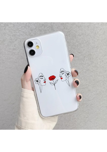 Iphone 11 Uyumlu Desenli Lüx Şeffaf Silikon Kılıf MNL24 indirimleri