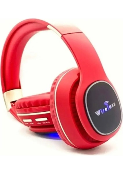 Z4BT Bluetooth 5. 0 kulak Üstü LED Işıklı Kulaklık Kırmızı