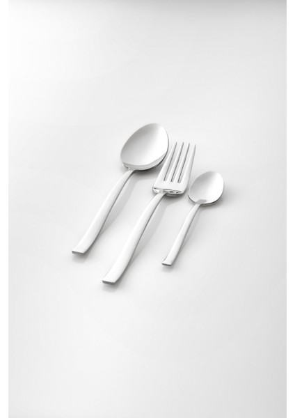 Osaka 18 Parça Paslanmaz Çelik Tatlı Çatal Kaşık ve Çay Kaşığı Takımı – Parlak Tasarım