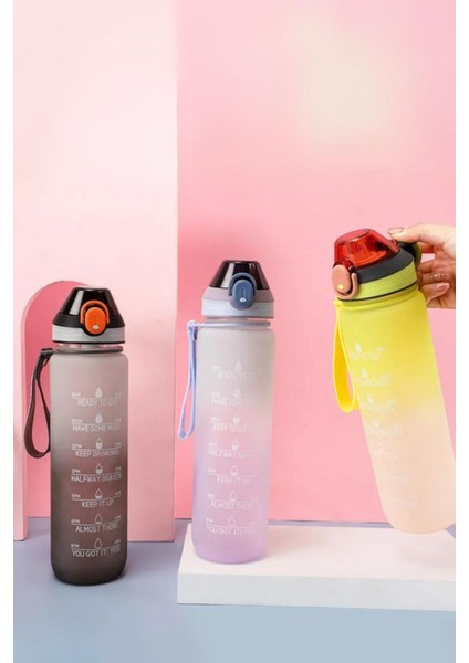 Mor 1000ML Pipetli Su Şişesi, Spor ve Günlük Kullanım Için Sağlıklı ve Şık